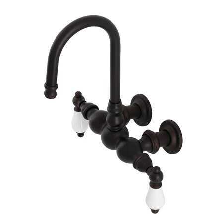 Kingston Brass CA5T5 3-3/8" Tub Wall Mount Clawfoot Tub Faucet, Oil Rubbed Bronze CA5T5